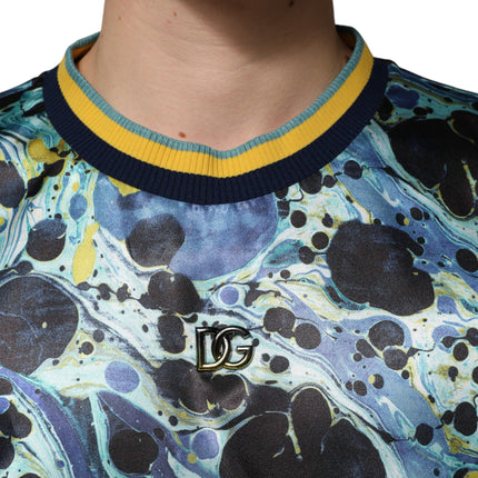Dolce & Gabbana Multicolor Marble Print Pullover Sweater