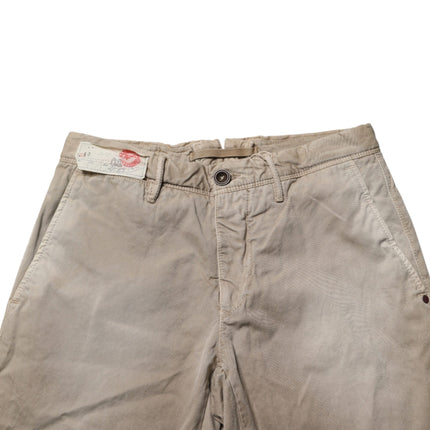 Incotex Beige Mid Waist Straight Women Casual Chino Trouser Pants