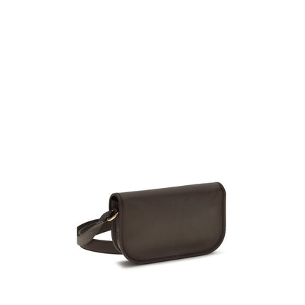 Valentino Garavani Brown Calf Leather Bos Taurus Shoulder Bag