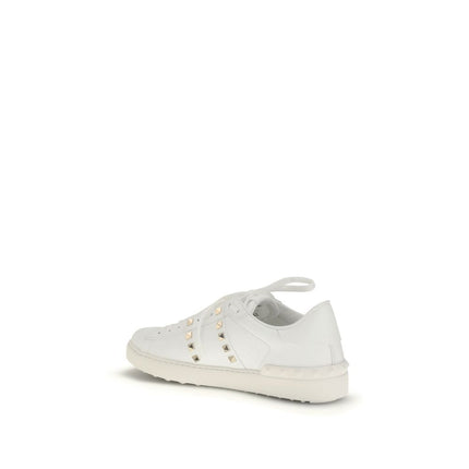 Valentino Garavani White Calf Leather Bos Taurus Low Top Sneakers