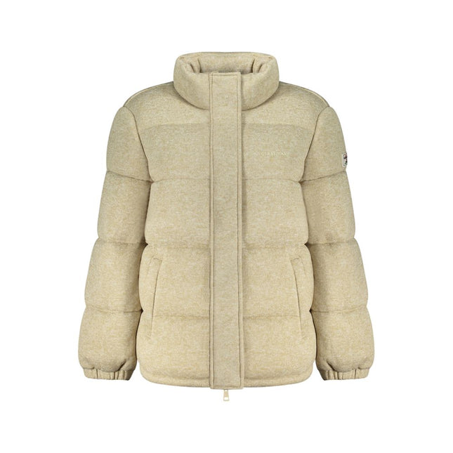 Guess Jeans Beige Polyester Women's Jacket Guess Jeans