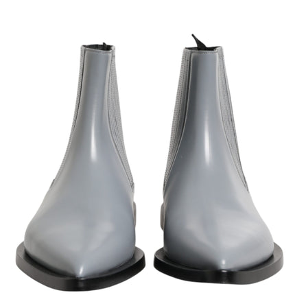 Dolce & Gabbana Light Gray Chelsea Short Ankle Boots Shoes