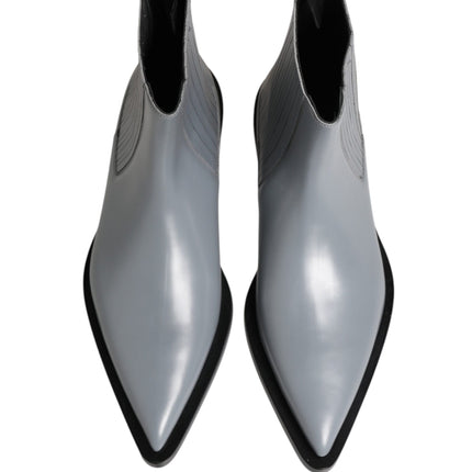 Dolce & Gabbana Light Gray Chelsea Short Ankle Boots Shoes
