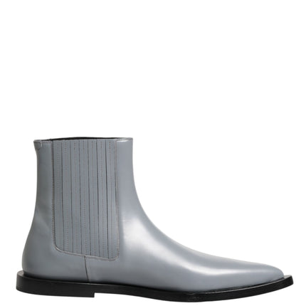 Dolce & Gabbana Light Gray Chelsea Short Ankle Boots Shoes
