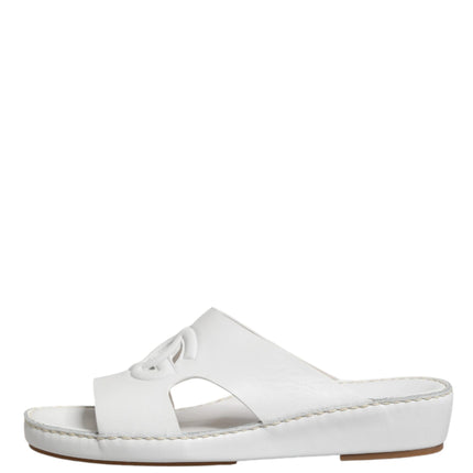Dolce & Gabbana White DG Cutout Slides Slippers Flats Shoes