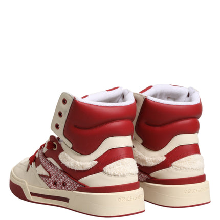 Dolce & Gabbana White Red Custom 2.Zero High Top Men Sneakers Shoes