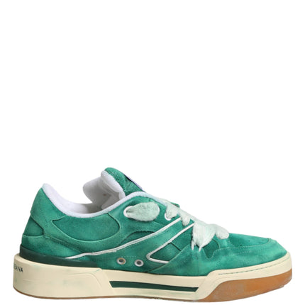 Dolce & Gabbana Green Suede New Roma Low Top Sneakers Shoes