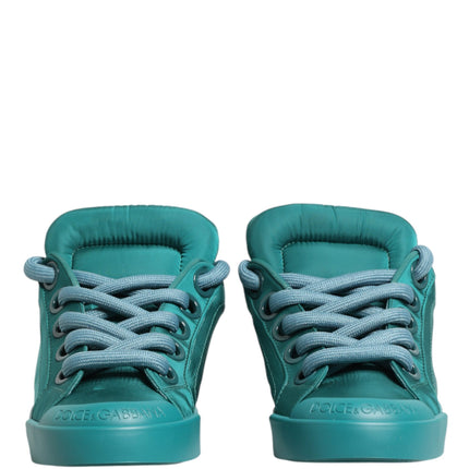 Dolce & Gabbana Teal Portofino Men Low Top Sneakers Shoes