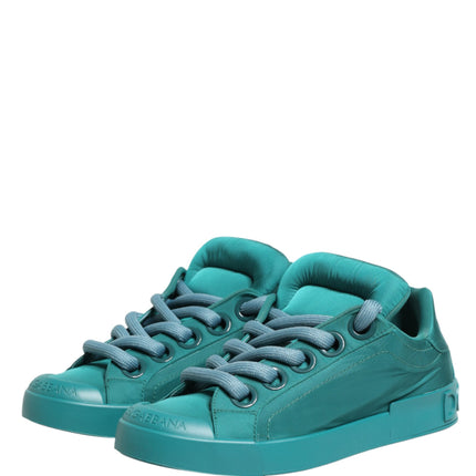 Dolce & Gabbana Teal Portofino Men Low Top Sneakers Shoes