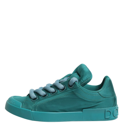 Dolce & Gabbana Teal Portofino Men Low Top Sneakers Shoes