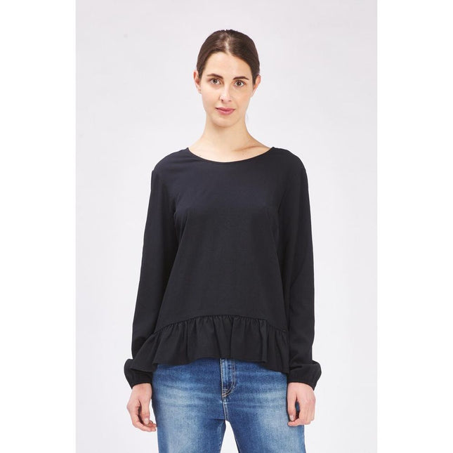 Gas Black Polyester Long Sleeve T-Shirt