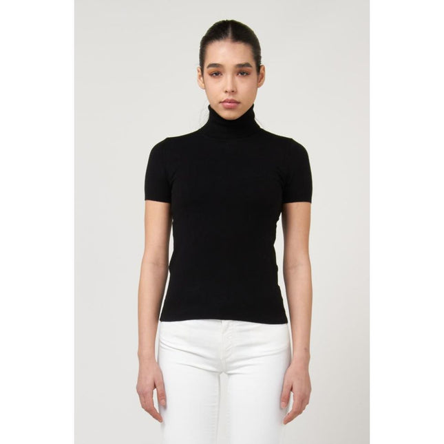 Gas Black Viscose Turtleneck