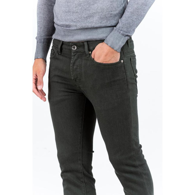 Gas Green Cotton Slim Fit Jeans