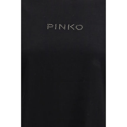 PINKO Black Cotton T-Shirt