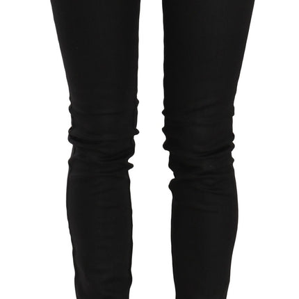 PLEIN SUD Cotton Black Mid Waist Skinny Denim Jeans