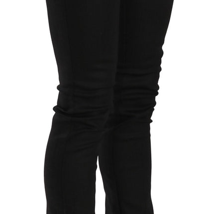 PLEIN SUD Cotton Black Mid Waist Skinny Denim Jeans