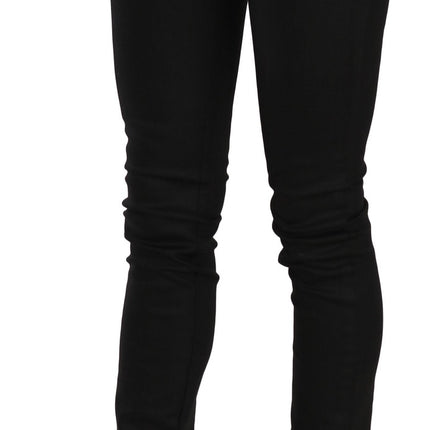 PLEIN SUD Cotton Black Mid Waist Skinny Denim Jeans