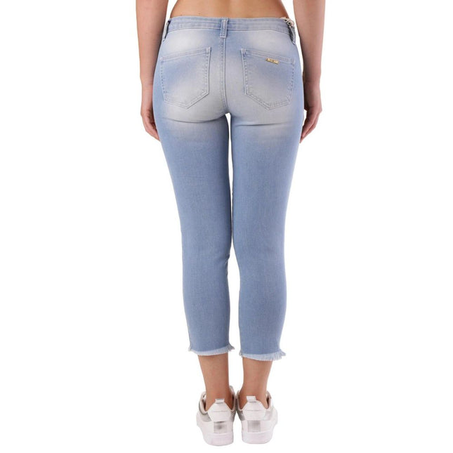 Met Blue Cotton Cropped Jeans