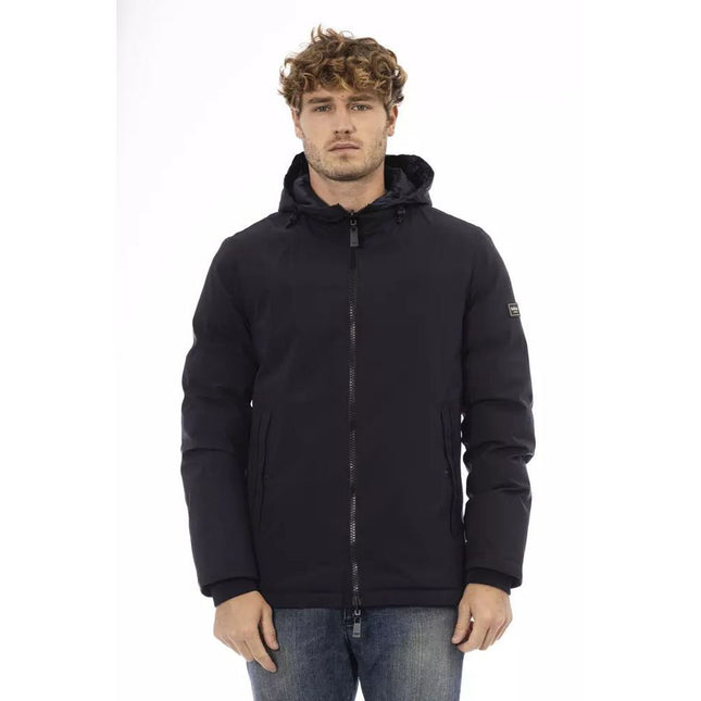 Baldinini Trend Blue Polyester Shell Jacket