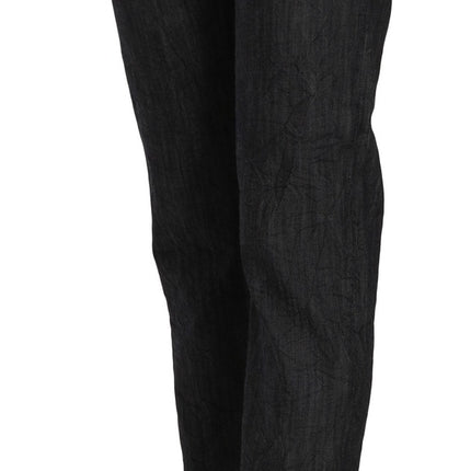 PLEIN SUD Cotton Blue High Waist Straight Cropped Trouser Jeans