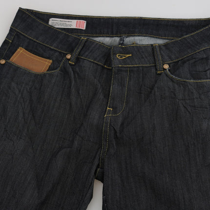 PLEIN SUD Cotton Blue High Waist Straight Cropped Trouser Jeans