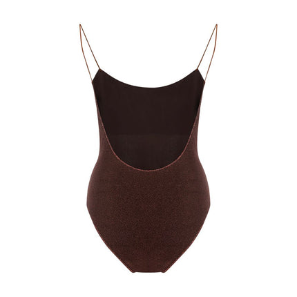 Oséree Brown Metal One-Piece Swimsuit