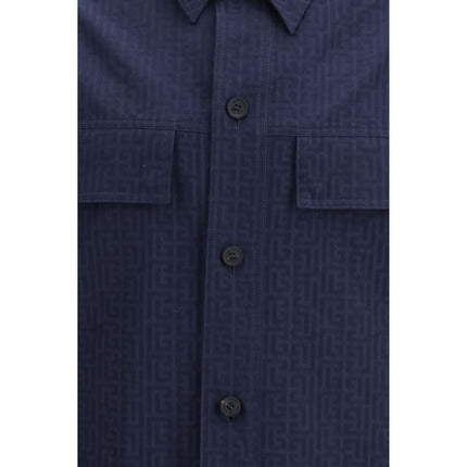Balmain Blue Cotton Coat