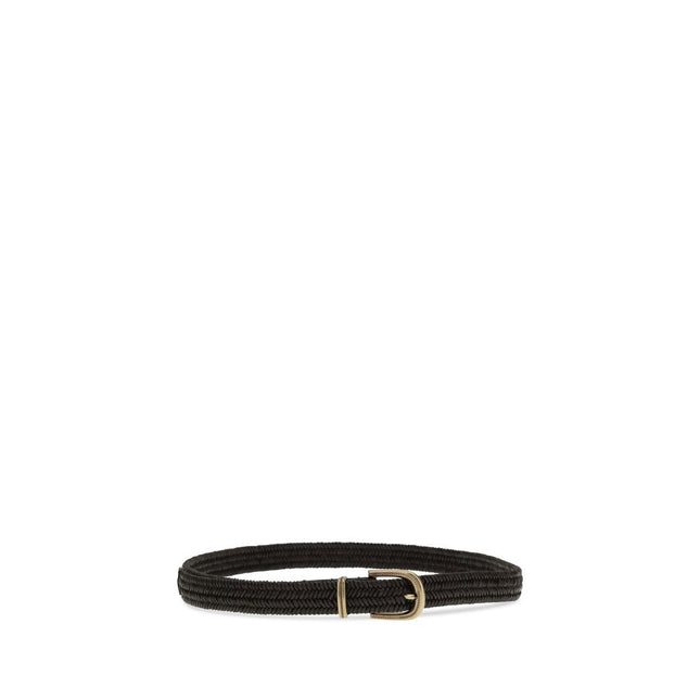 Brunello Cucinelli Black Calf Leather Bos Taurus Regular Belt