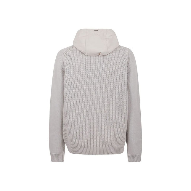 Herno Gray Wool Hoodie