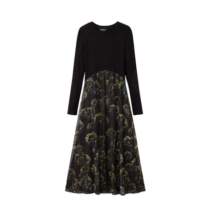 Desigual Black Polyester Casual Dress