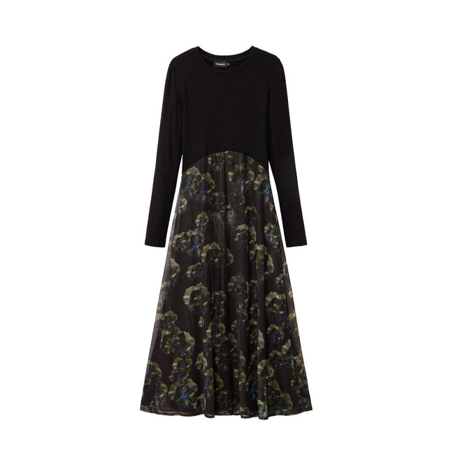 Desigual Black Polyester Casual Dress