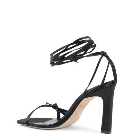 Dee Ocleppo Black Satin Strap-On Sandals