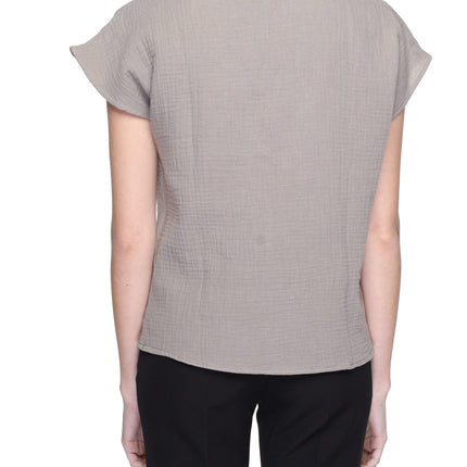 Jacqueline De Yong Beige Cotton Blouse