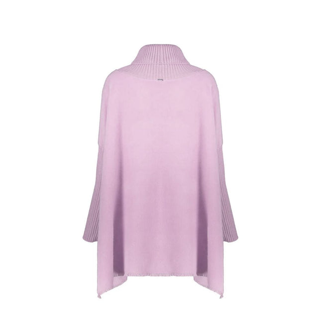Herno Purple Virgin Wool Poncho