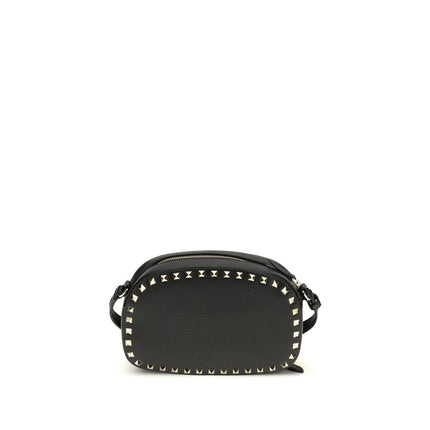 Valentino Garavani Black Calf Leather Bos Taurus Shoulder Bag