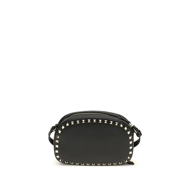 Valentino Garavani Black Calf Leather Bos Taurus Shoulder Bag
