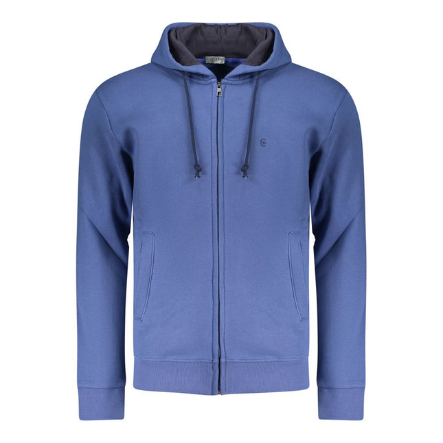 Coveri Moving Blue Cotton Men's Hoodie Sweatshirt