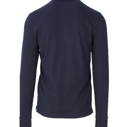 Armani Exchange Blue Cotton Polo Shirt
