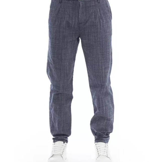 Baldinini Trend Blue Cotton Chino Pants