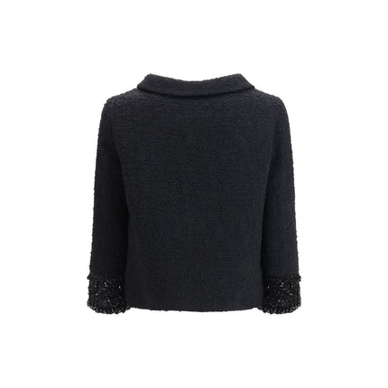 Valentino Black Wool Biker Jacket