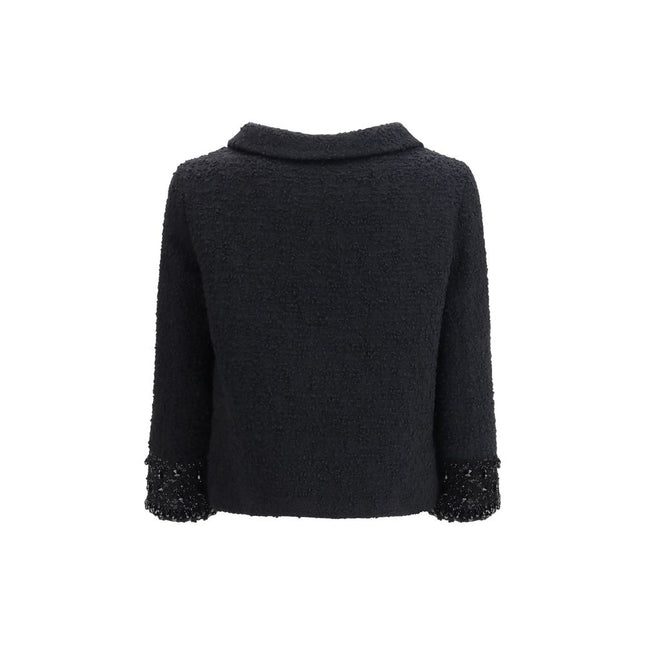 Valentino Black Wool Biker Jacket