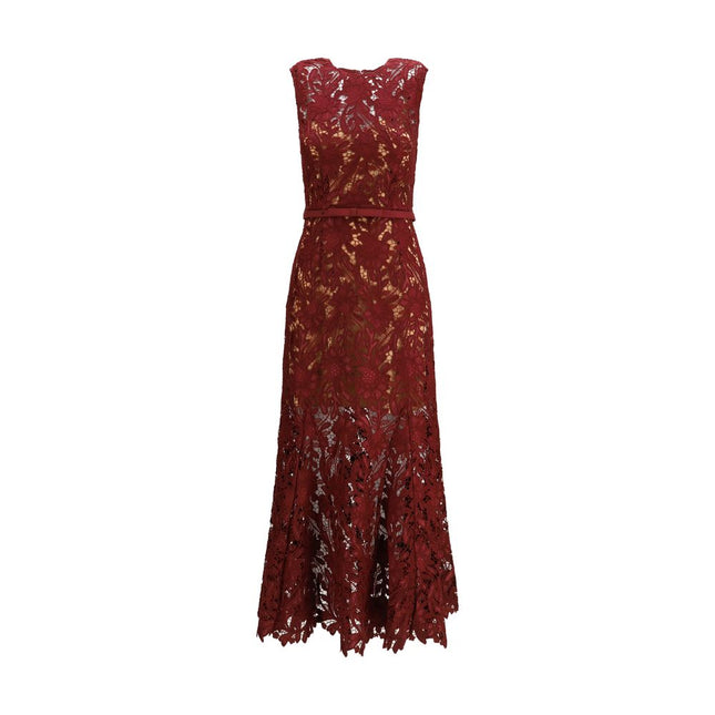 Self-Portrait Bordeaux Polyester Cocktail Dress