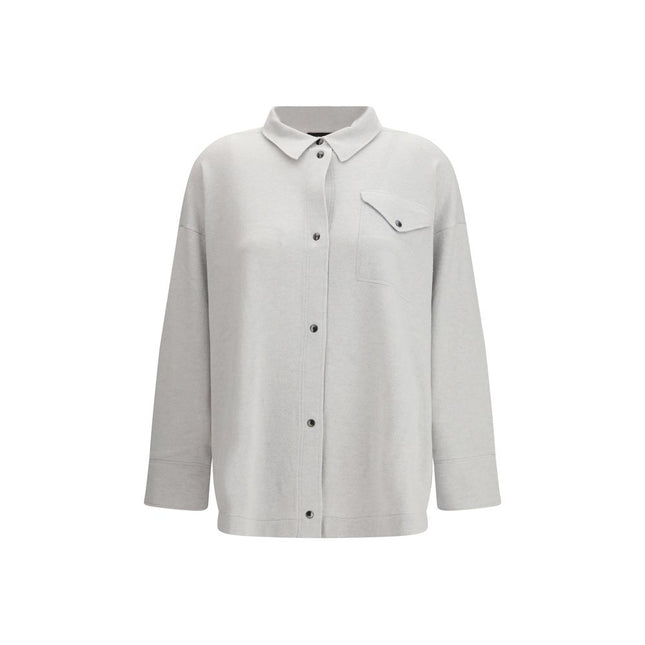 Fabiana Filippi Gray Wool Dress Shirt