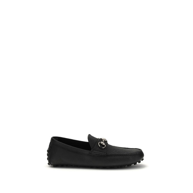 Gucci Black Calf Leather Bos Taurus Slip-On Loafers Gucci