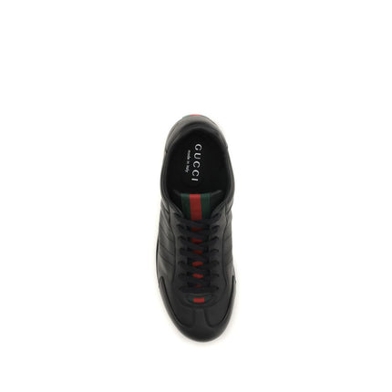 Gucci Black Calf Leather Bos Taurus Low Top Sneakers