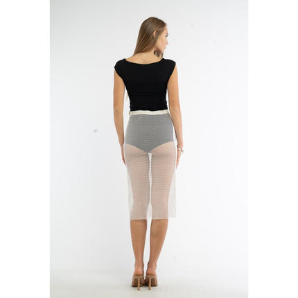 Patrizia Pepe White Polyester Midi Skirt