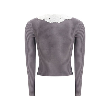 Self-Portrait Gray Viscose Shirt