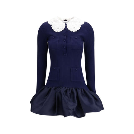 Self-Portrait Blue Viscose Cocktail Dress