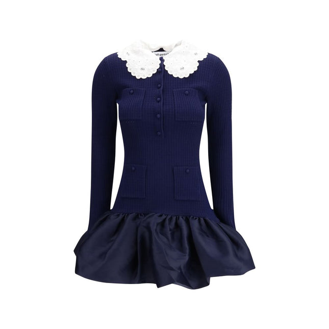 Self-Portrait Blue Viscose Cocktail Dress