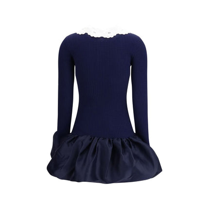 Self-Portrait Blue Viscose Cocktail Dress